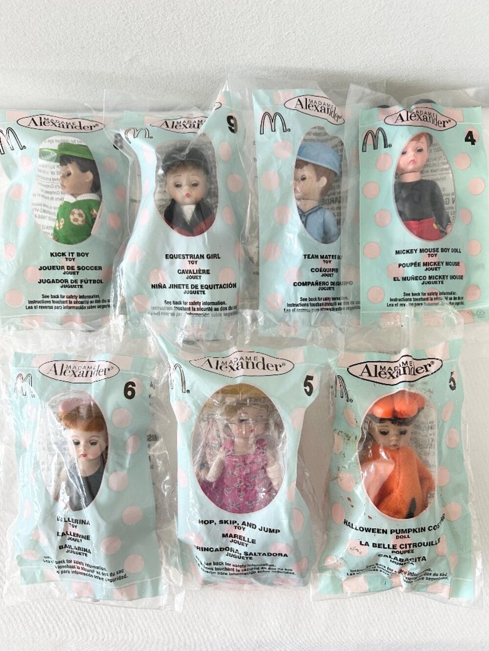 7 McDonalds Madame Alexander Dolls Happy Meal Toys NIP Halloween Mickey Mouse